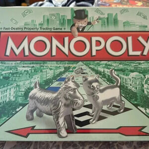 Hasbro Monopoly Board Game Cat Dog Figures Included New